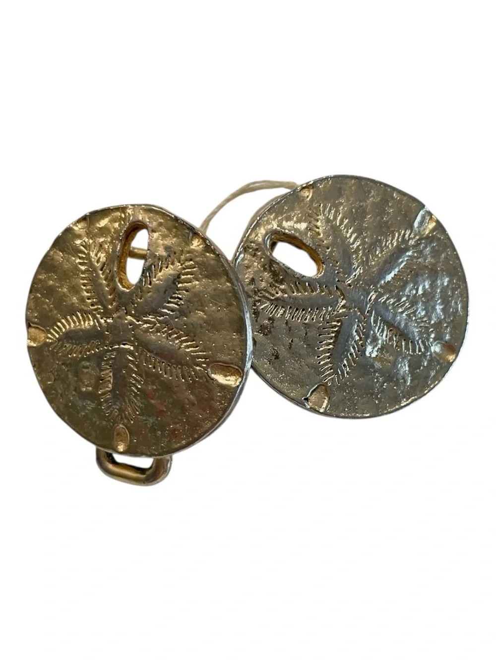 Vintage Nautical Sand Dollar Belt Buckle Set Gold-Tone Beach Versatile